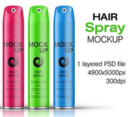 发型剂瓶装品牌展示模型：Hair Spray Bottle Mockup Vol.5